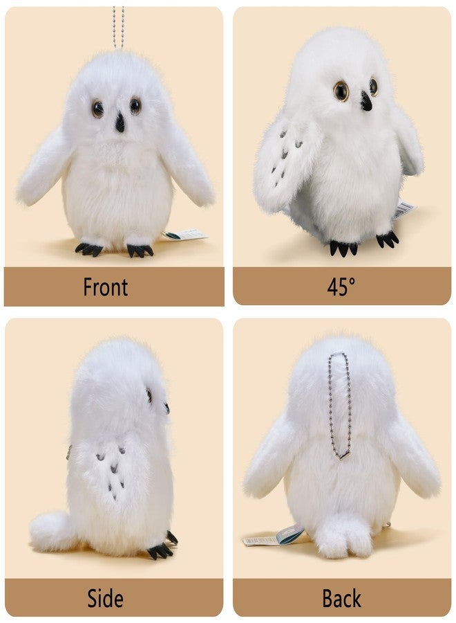 Niceup White Snowy Owl Stuffed Animals 6-Pack 4.5in, Wizard Party Favors Gift Birthday Decorations Small Bubo Scandiaca Plush Stuffy Keychains for Kids Backpack - Image 2